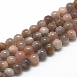 Natural Sunstone Beads Strands, Round, 4mm, Hole: 1mm, about 100pcs/strand, 15.7 inch(X-G-R446-4mm-30)