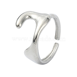 304 Stainless Steel Open Cuff Rings, Stainless Steel Color, Adjustable, 12mm(RJEW-M019-46P)