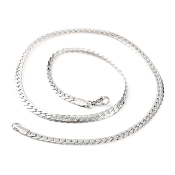 Non-Tarnish 304 Stainless Steel Twist Chain Necklaces for Women, Stainless Steel Color, 19.57~19.76 inch(49.7~50.2cm), 5mm wide