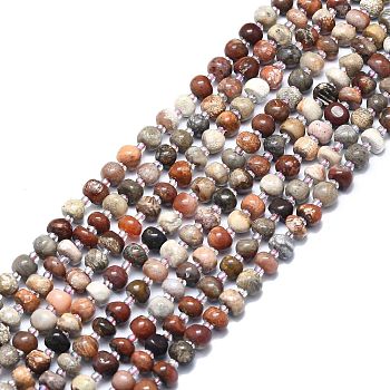 Natural Gemtone Beads Strands, Flat Round, 5.5~6x3~6mm, Hole: 1mm, about 62pcs/strand, 15.55 inch(39.5cm)