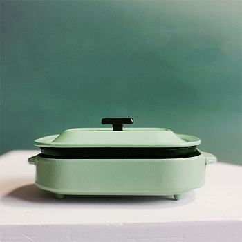 Miniature Alloy Cooking Pan, Multi-Layer Griddle, Dollhouse Accessories, Medium Aquamarine, 48~61x3~14mm