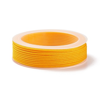 Braided Nylon Threads, Dyed, Knotting Cord, for Chinese Knotting, Crafts and Jewelry Making, Yellow, 1mm, about 21.87 yards(20m)/roll