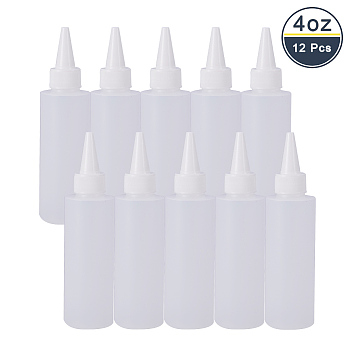 Plastic Glue Bottles, White, 12.5x4.2cm, Capacity: 120ml, 12pcs/set