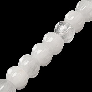 Natural Quartz Crystal Beads Strands, Rock Crystal Beads, Pumpkin, 10x14x12.5mm, Hole: 1mm, about 20pcs/strand, 7.72''~7.76''(19.6~19.7cm)
