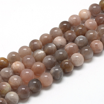 Natural Sunstone Beads Strands, Round, 4mm, Hole: 1mm, about 100pcs/strand, 15.7 inch