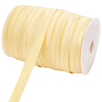 Flat Elastic Rubber Cord/Band, Webbing Garment Sewing Accessories, Beige, 15mm, about 75m/roll