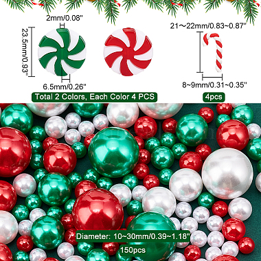 Elite 12Pcs Christmas Plastic Beads & Handmade Polymer Clay Cabochons(KY-PH0001-78)-2