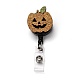 Halloween Pumpkin Glitter Powder Felt & ABS Plastic Badge Reel(AJEW-I053-16)-1