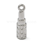 304 Stainless Steel Pendants, Lipstick Charm, Stainless Steel Color, 18x5mm, Hole: 1.6mm(STAS-P446-04P)