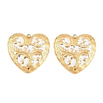 304 Stainless Steel Enamel Pendants, Heart Charms, Ion Plating(IP), Golden, 29x29.5x3mm, Hole: 1.9mm(STAS-G394-03G)