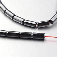 Non-magnetic Synthetic Hematite Bead Strands, Tube, Original Color, 8x4mm, Hole: 1mm, about 51pcs/strand, 15.7 inch(G-F300-37C-09)