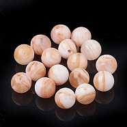 Cellulose Acetate(Resin) Beads, Round, PeachPuff, 8mm, Hole: 1.5mm(KY-Q048-8mm-8SM-6)