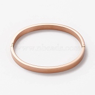 304 Stainless Steel Bangles, Stamping Blank Tag, Rose Gold,  Inner Diameter: 2x2-3/8 inch(5x6cm)(STAS-I169-03A-RG)
