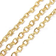 Brass Cable Chains, with Spool, Unwelded, Real 18K Gold Plated, 8x5x1mm and 9x7x1mm(CHC-D028-08G)