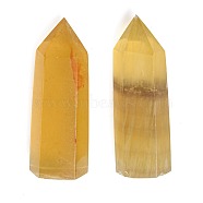 Natural Yellow Fluorite Home Decorations, Display Decoration, Healing Stone Wands, for Reiki Chakra Meditation Therapy Decos, Hexagon Prism, 51~65x16~18x15~20mm(G-A217-13)