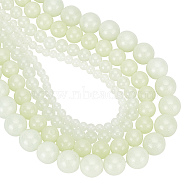 Elite 4 Strands 4 Style Synthetic Luminous Stone Beads Strands, Round, Honeydew, 1strand/style(G-PH0019-22)