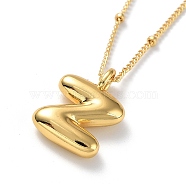 Initial Letter Brass Pendant Necklaces, Real 18K Gold Plated, Letter Z, 17.52 inch(445mm), Letter: 19x13.5mm.(NJEW-A015-21G-Z)