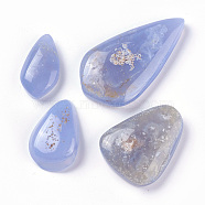 Natural Blue Chalcedony Cabochons, teardrop, 34~62.2x18.6~33.8x8.5~10.5mm(G-O174-14)