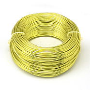 Round Aluminum Wire, Bendable Metal Craft Wire, Flexible Craft Wire, for Beading Jewelry Doll Craft Making, Green Yellow, 22 Gauge, 0.6mm, 280m/250g(918.6 Feet/250g)(AW-S001-0.6mm-07)