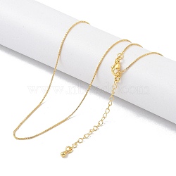 Brass Chain Necklaces, Box Chains, Real 18K Gold Plated, 17.91 inch(455mm)(NJEW-P309-10G)