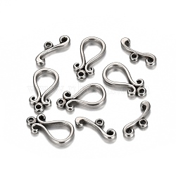 304 Stainless Steel Toggle Clasps, Teardrop, Stainless Steel Color, teardrop,: 19x10x2.5mm, Hole: 1.6mm, Bar: 7x16.5x2.5mm, Hole: 1.8mm(STAS-I157-01P)