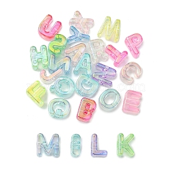 26Pcs 26 Styles Opaque Acrylic European Beads, Large Hole Beads, Mixed Color, Letter A~Z, 20~21x8.5~20.5x13.5~14mm, Hole: 6mm, 1pc/style(OACR-YW0004-33)