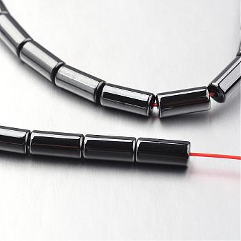 Non-magnetic Synthetic Hematite Bead Strands, Tube, Original Color, 8x4mm, Hole: 1mm, about 51pcs/strand, 15.7 inch