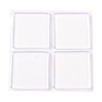 (Defective Closeout Sale)Transparent Silicone Anti-Collision Bumper Guard, Square Adhesive Protector Sticker for Car, Door, Wall, Refrigerator, Furniture, Cabinet, Clear, 95x91x5mm