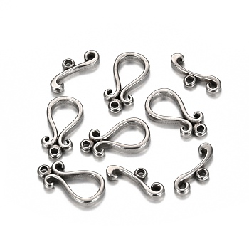 304 Stainless Steel Toggle Clasps, Teardrop, Stainless Steel Color, teardrop,: 19x10x2.5mm, Hole: 1.6mm, Bar: 7x16.5x2.5mm, Hole: 1.8mm