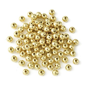 100Pcs CCB Plastic Beads, Round, Light Gold, 6x5mm, Hole: 1.5mm