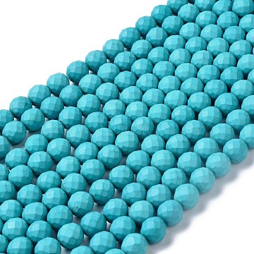 Natural Howlite Beads Strands, Dyed & Heated, Round, 12.5mm, Hole: 1.2mm, about 32pcs/strand, 15.75 inch(40cm)(G-C180-11)