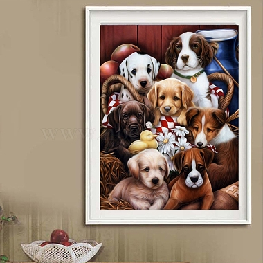 Наборы для алмазной живописи «сделай сам» прямоугольная тема собаки(DIAM-PW0004-016)-2