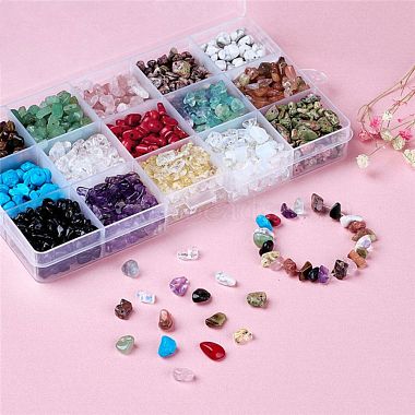 Perles de pierres précieuses naturelles et synthétiques mixtes(G-X0003-B)-6