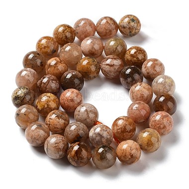 Natural Flower Agate Beads Strands(G-B044-A01-03)-5