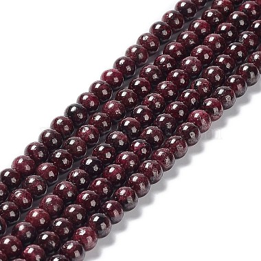 Dark Red Round Garnet Beads