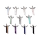 Natural & Synthetic Mixed Gemstone Faceted Double Terminal Pointed Big Pendants(G-H281-09P)-1