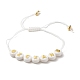 Flaches rundes Acrylarmband mit geflochtenen Buchstaben aus Perlen für Frauen(BJEW-JB07571-01)-1