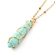 Double Pointed Synthetic Turquoise Pendant Necklace(NJEW-JN03720-01)-1