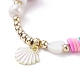 Alloy Enamel Shell Charm Bracelet(BJEW-TA00086)-4