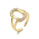 Brass Micro Pave Cubic Zirconia Open Cuff Rings(RJEW-R146-17B-G)-1