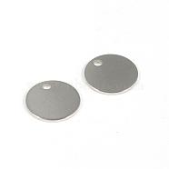 304 Stainless Steel Charms, Blank Stamping Tag, Flat Rounds, Stainless Steel Color, 12x1mm, Hole: 1.2~1.4mm(STAS-D431-24)