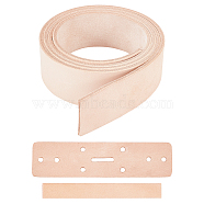 Cowhide Leather Bag Straps, Blank Belt Straps, Flat, Bag Replacement Accessories, Wheat, 41-3/8~51-1/8 inch(105~130cm)(FIND-WH0126-268B-01)