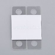 Transparent PVC Self Adhesive Hang Tabs, with Euro Slot Hole Foldable, for Store Retail Display Tabs, Clear, 3.8x2.6x0.02cm, Hole: 10mm(CDIS-Z001-03A)