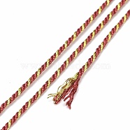 Polycotton Filigree Cord, Braided Rope, with Plastic Reel, for Wall Hanging, Crafts, Gift Wrapping, Indian Red, 1mm, about 32.81 Yards(30m)/Roll(OCOR-E027-02A-08)