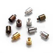 Brass Cord Ends, Mixed Color, 10x6mm, Hole: 1.2mm, 5.5mm inner diameter(EC014-M)