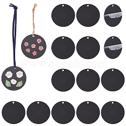 Elite 30Pcs Opaque Acrylic Big Pendants, Flat Round, Black, 50x1.3mm, Hole: 4mm(SACR-PH0001-43)