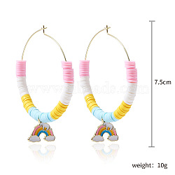 Colorful Clay Hoop Earrings(JF2291-1)