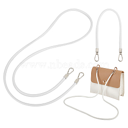 WADORN 2Pcs 2 Style PU Leather Bag Handles, with Alloy Snap Clasp, White, 357~1300mm, 1pc/style(PURS-WR0001-30C)