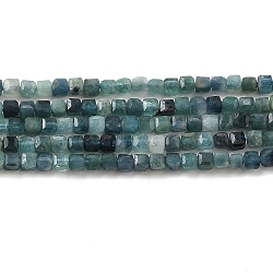 Natural Blue Tourmaline Beads Strands, Cube, Faceted, Grade AA, 2.5x2.5x2.5mm, Hole: 0.5mm, about 189pcs/strand, 15.75''(40cm)(G-E608-B05)