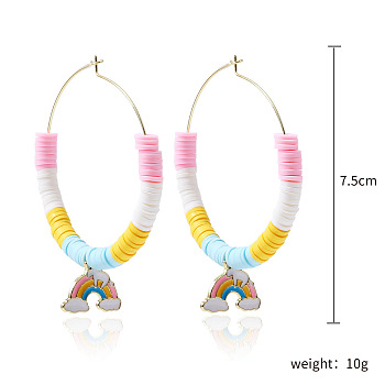 Colorful Clay Hoop Earrings